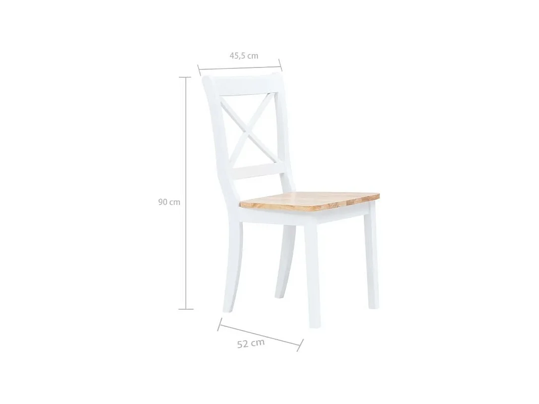 Chaise bois massif blanc et naturel Aero - Lot de 2