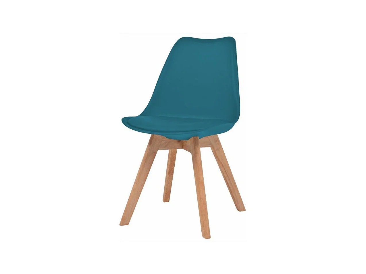 Chaise de salle à manger polypropylène et coussin simili cuir bleu canard Kitoa - Lot de 2