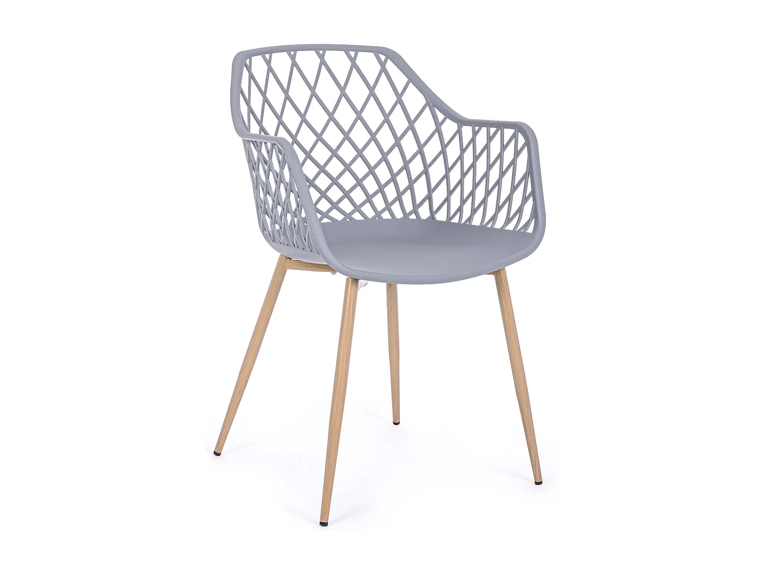 Lot de 4 chaises Optik - Polyvalentes pour intérieur et éxtérieur-Gris