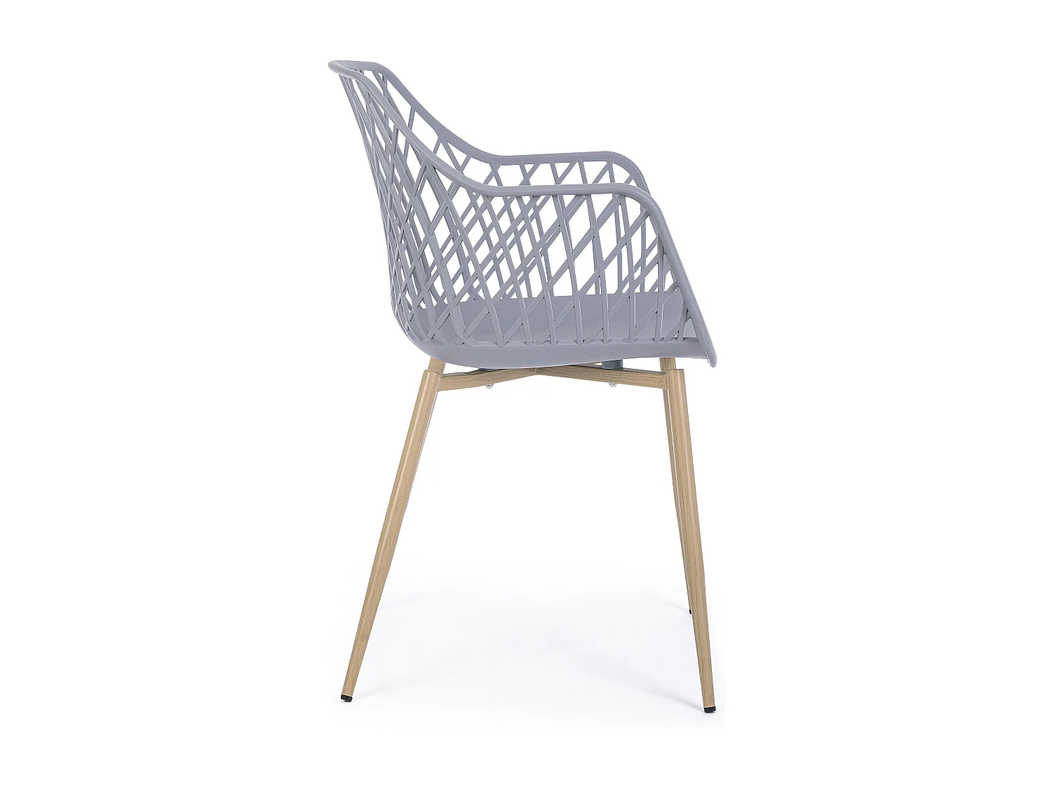 Lot de 4 chaises Optik - Polyvalentes pour intérieur et éxtérieur-Gris