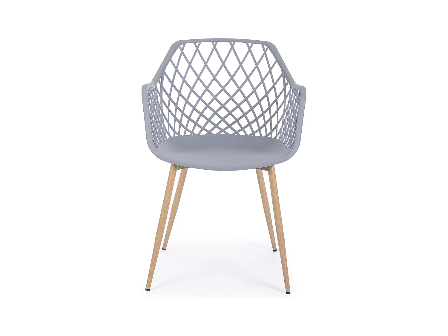 Lot de 4 chaises Optik - Polyvalentes pour intérieur et éxtérieur-Gris