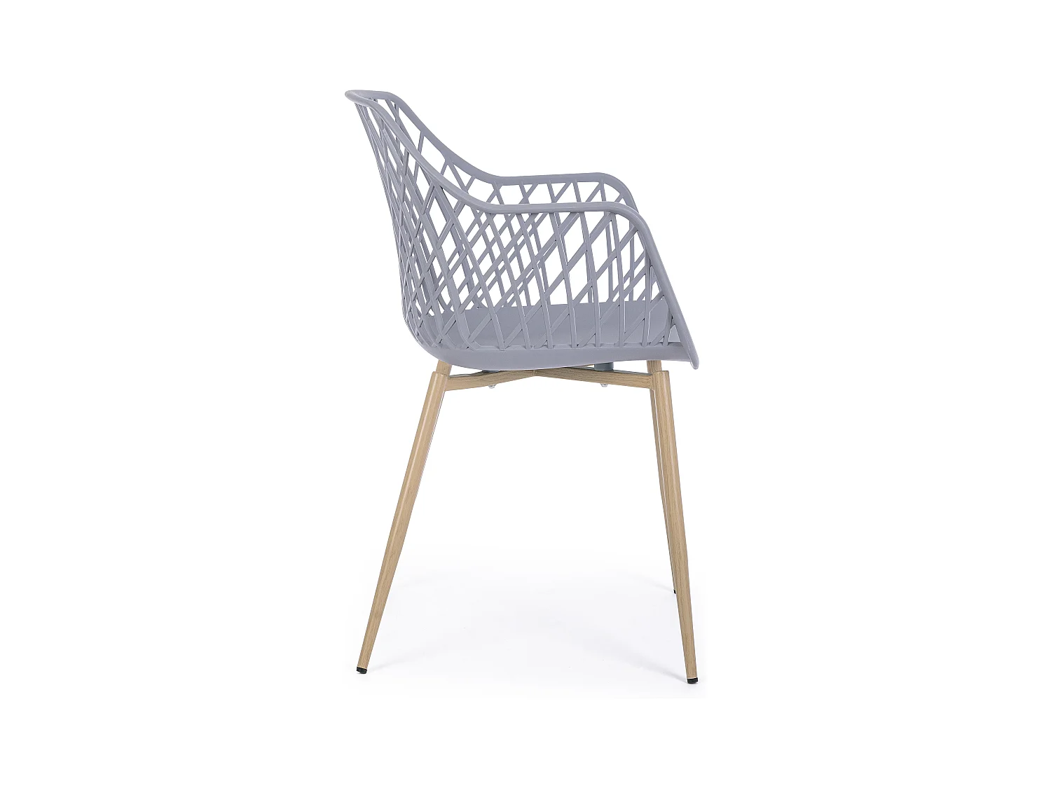 Lot de 4 chaises Optik - Polyvalentes pour intérieur et éxtérieur-Gris