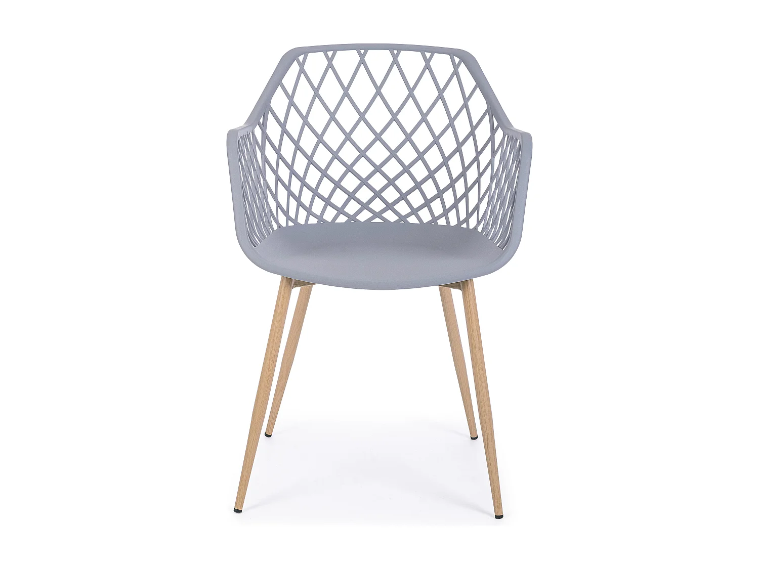 Lot de 4 chaises Optik - Polyvalentes pour intérieur et éxtérieur-Gris