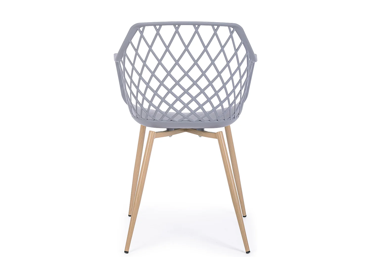 Lot de 4 chaises Optik - Polyvalentes pour intérieur et éxtérieur-Gris