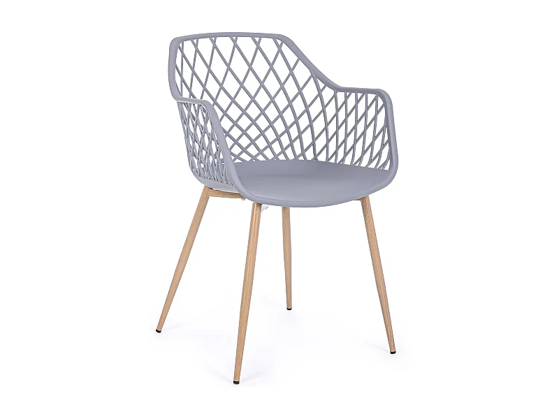 Lot de 4 chaises Optik - Polyvalentes pour intérieur et éxtérieur-Gris