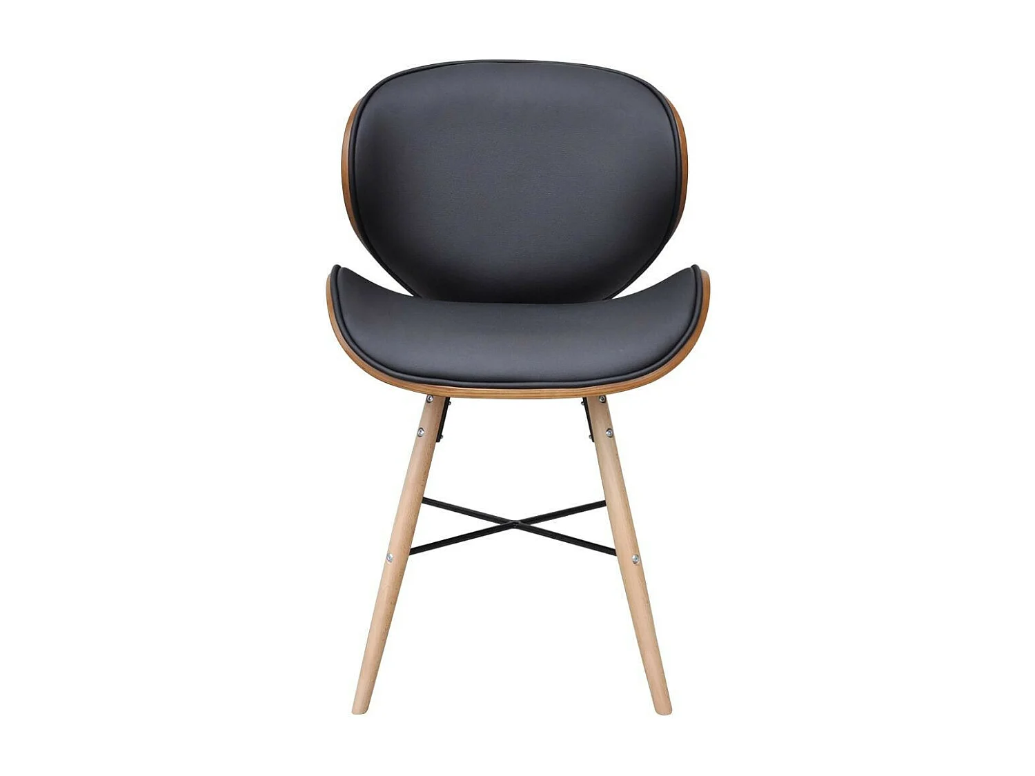 Eetkamerstoelen 2 st gebogen hout en kunstleer