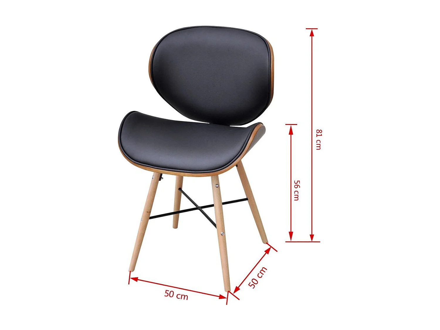 Eetkamerstoelen 2 st gebogen hout en kunstleer