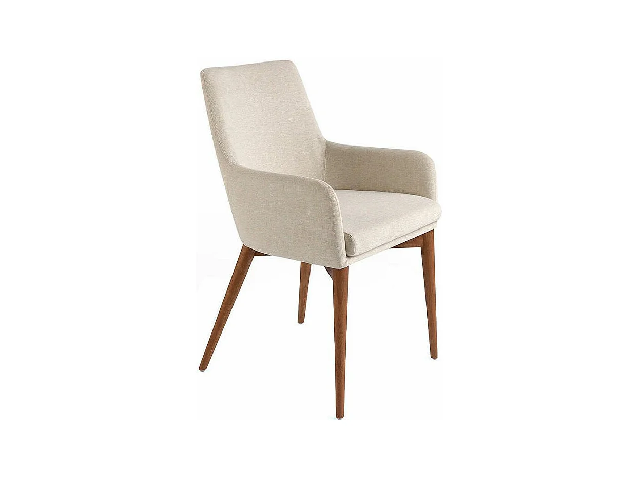 Fauteuil van notenhout en Orna-stof - Set van 2-Kleur DUO 15