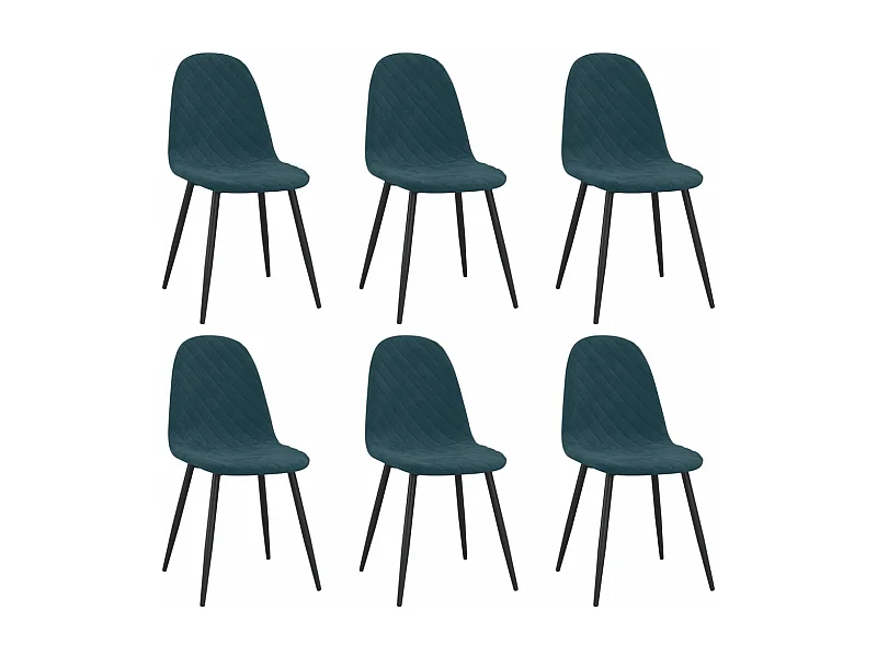 Chaises de salle à manger 6 pcs Bleu Velours 18