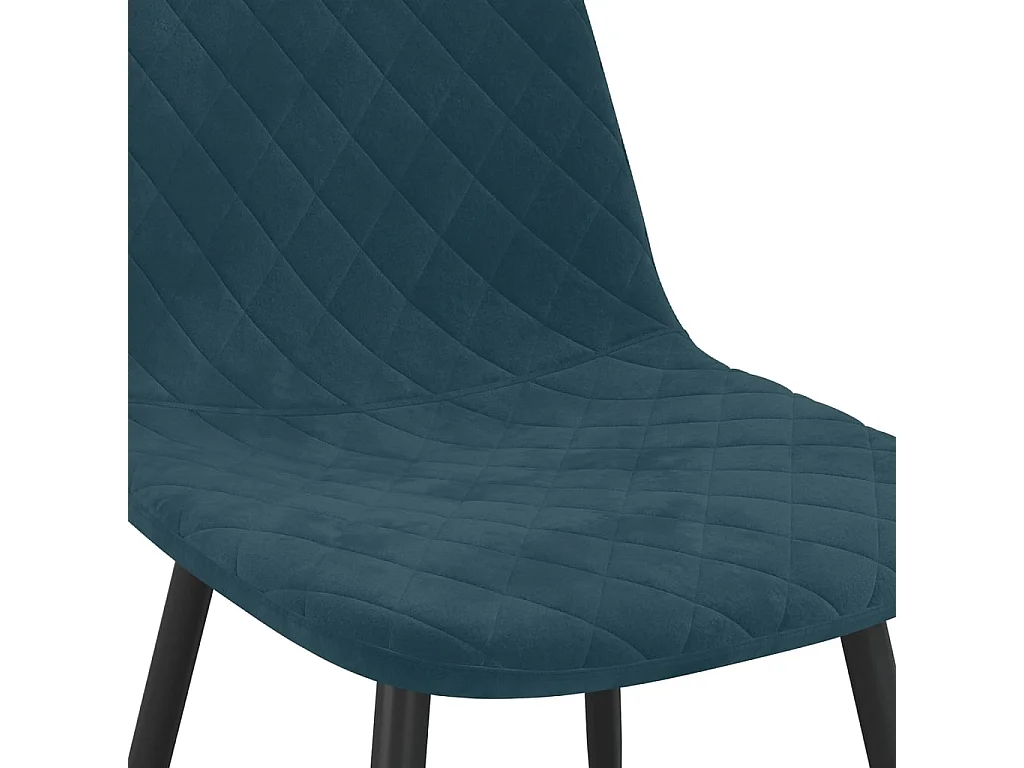 Eetkamerstoelen 6 st fluweel blauw