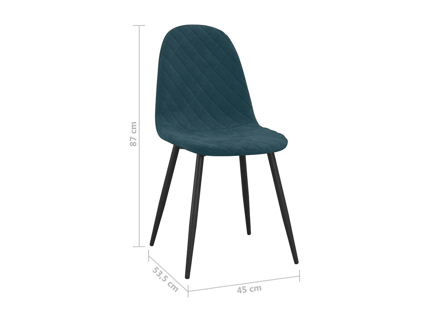 Chaises de salle à manger 6 pcs Bleu Velours 18