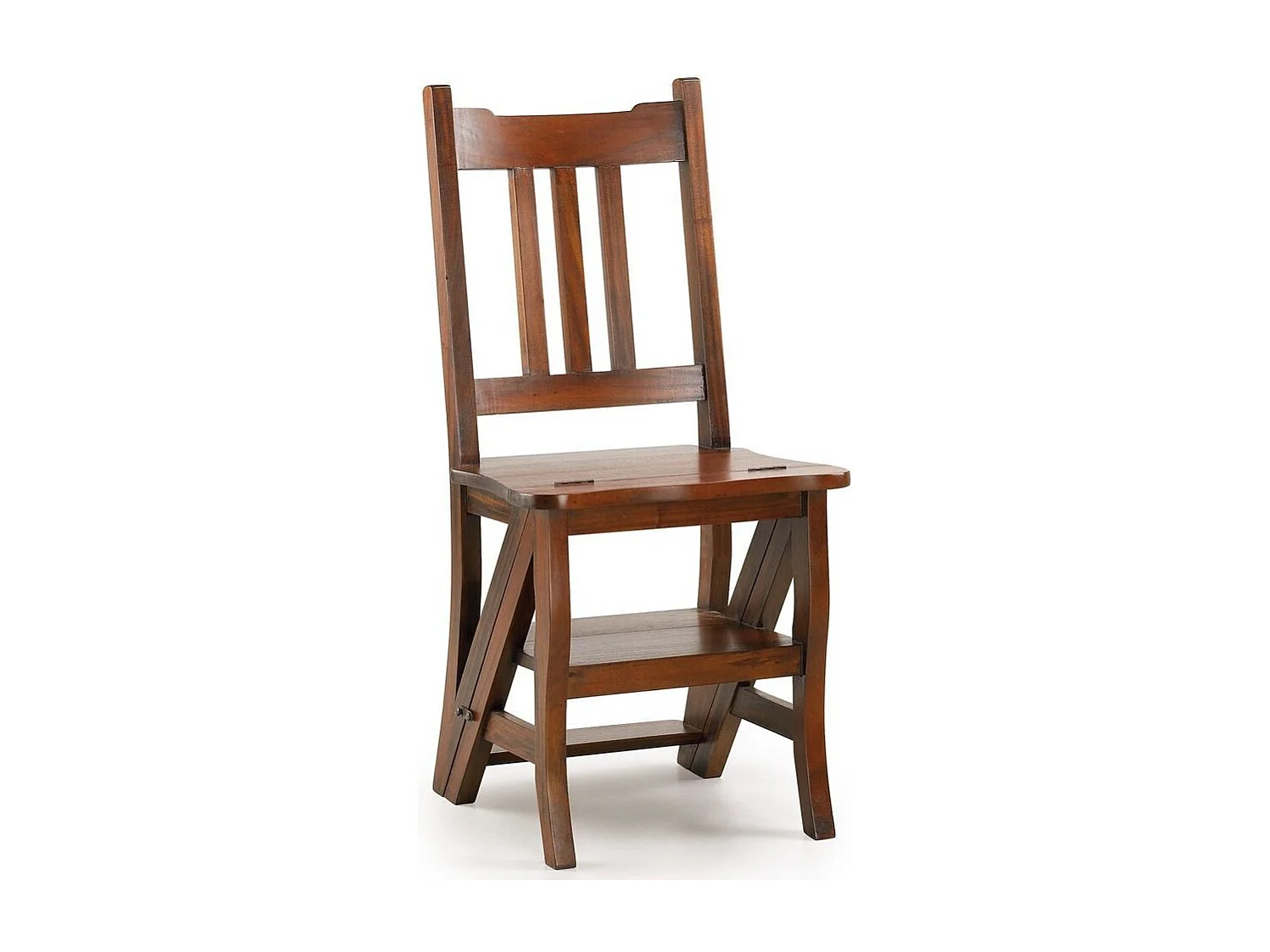 Chaise échelle en bois massif d'acajou Kingo