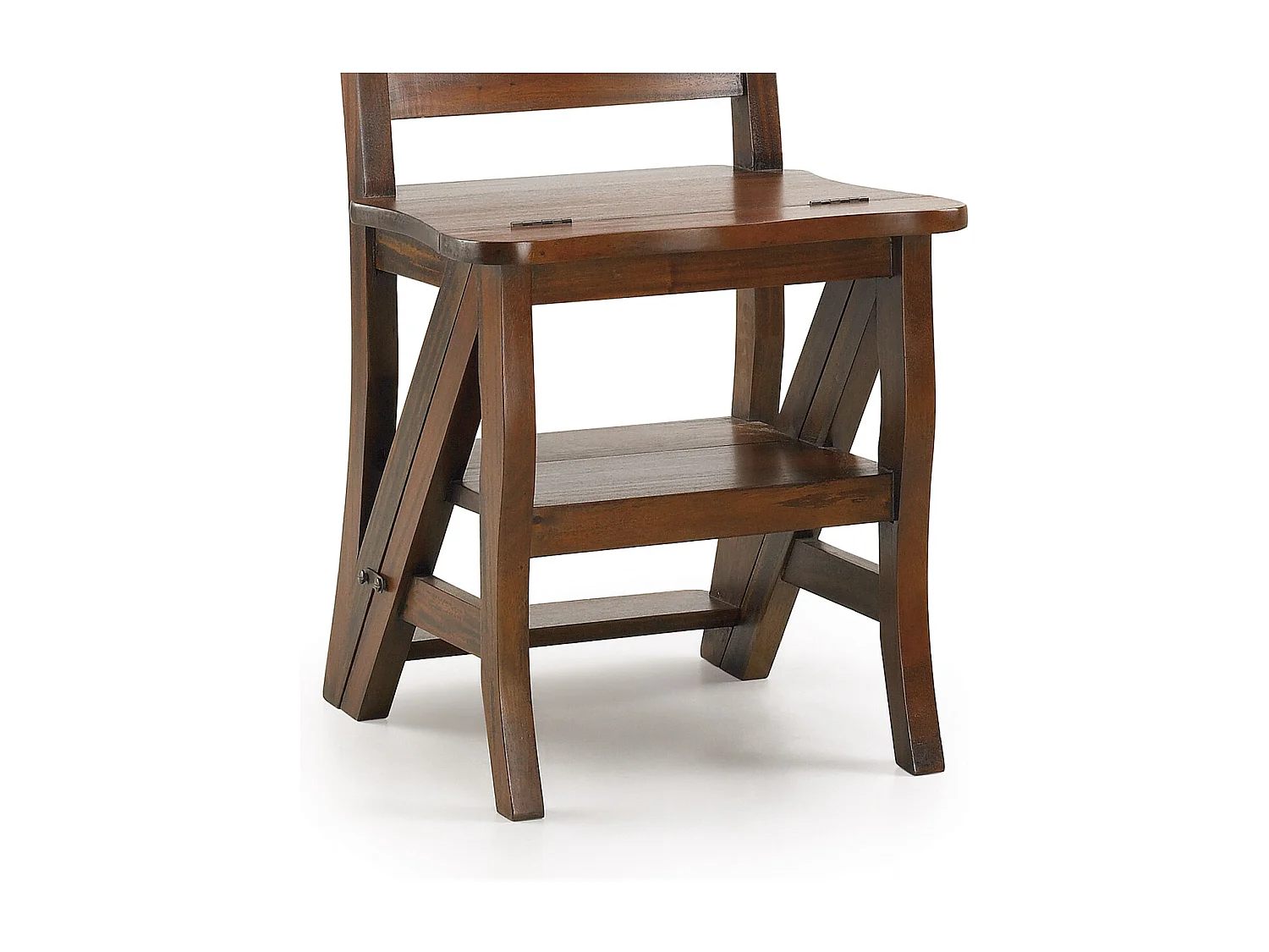 Chaise échelle en bois massif d'acajou Kingo