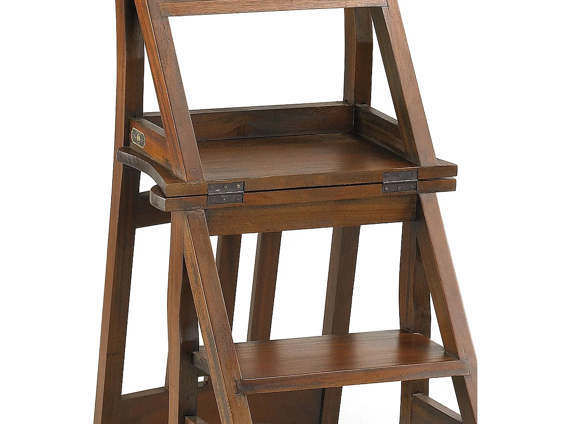 Chaise échelle en bois massif d'acajou Kingo