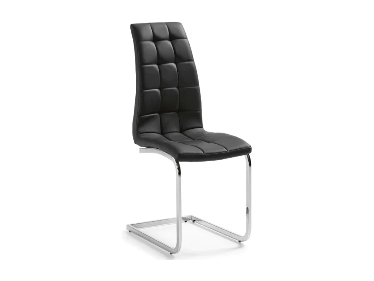 Chaise design simili cuir et pieds chromé Daizy - Lot de 6-Couleur Blanc