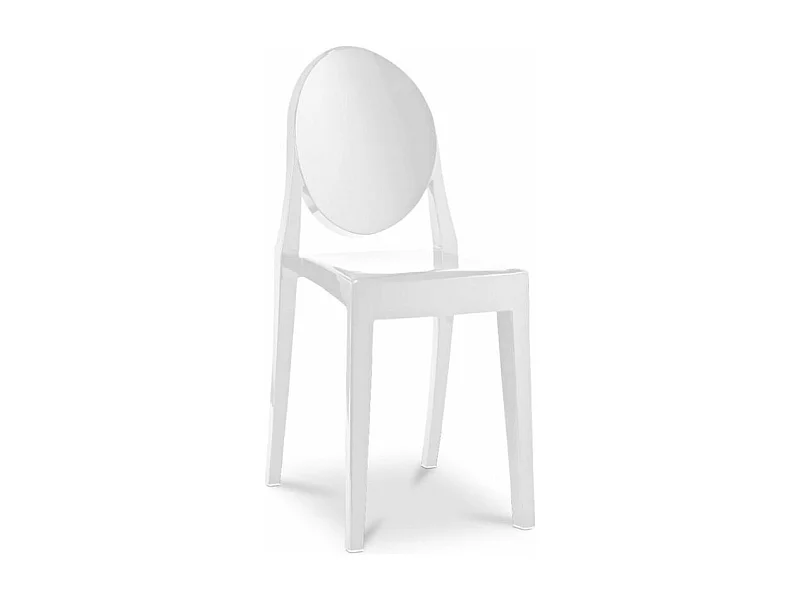 Silla Louiva gris transparente-Color Blanco