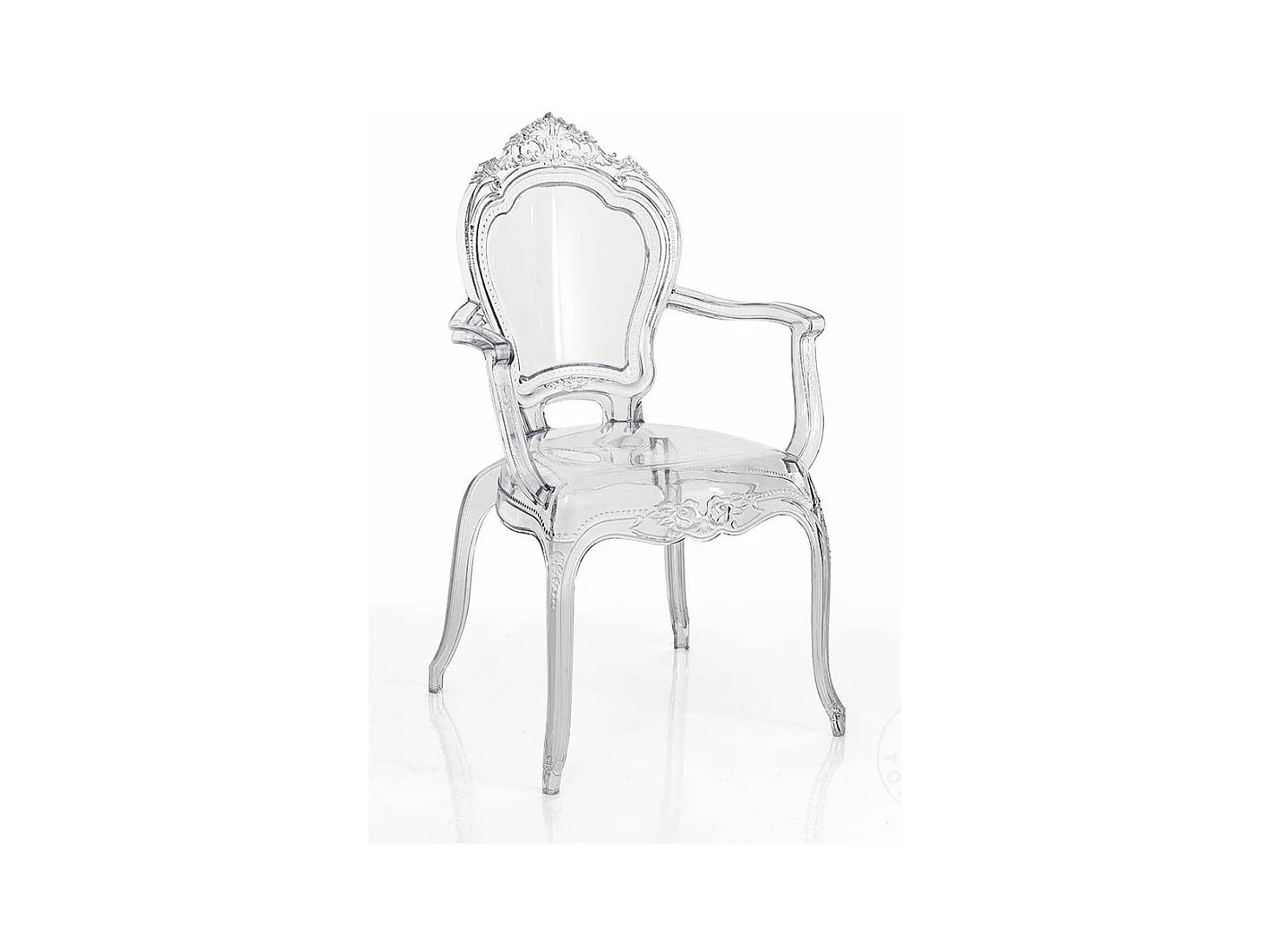Chaise polycarbonate transparent avec accoudoirs Kenza - Lot de 2