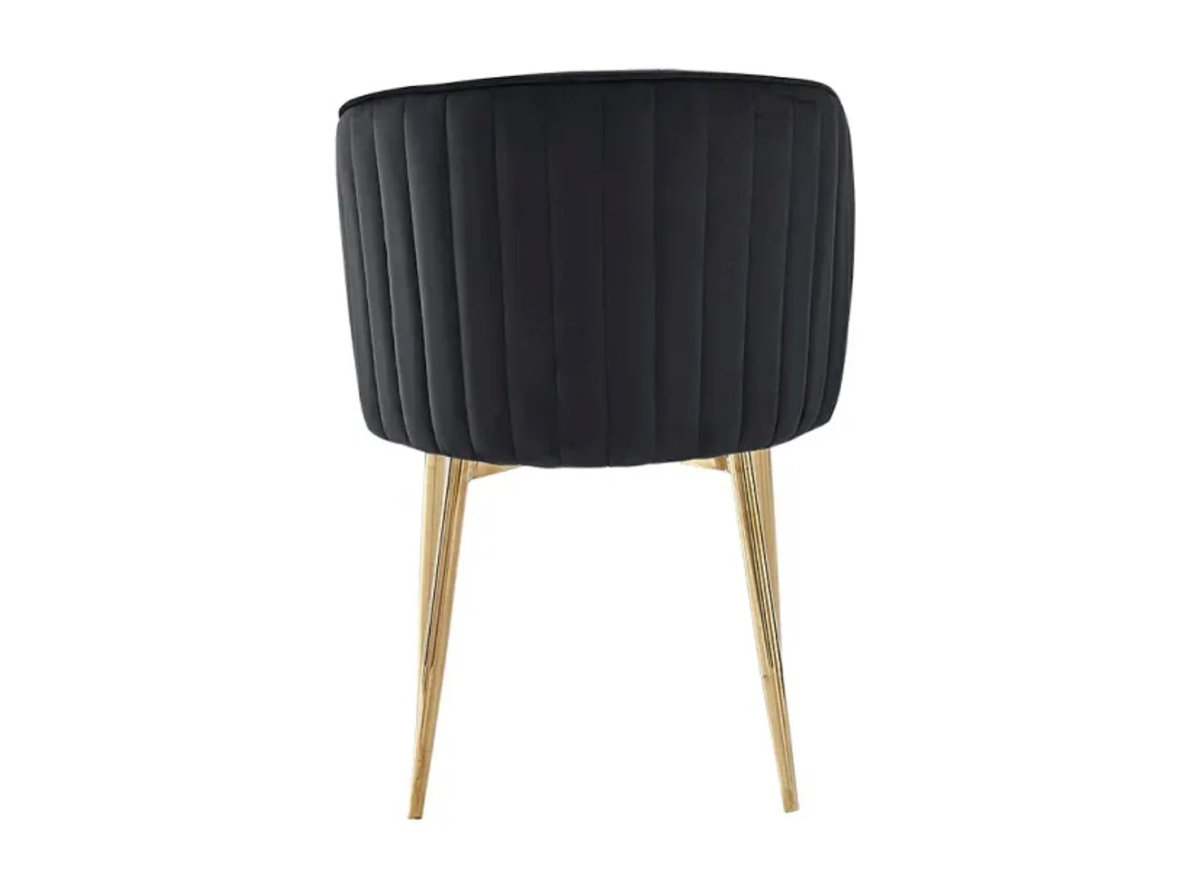Lot de 4 chaises en velours et pieds métal doré Komi-Couleur Noir