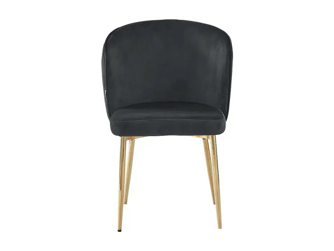 Lot de 4 chaises en velours et pieds métal doré Komi-Couleur Noir