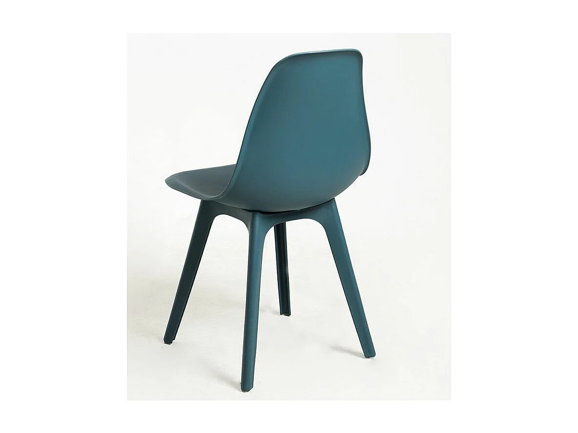 Chaise polypropylène bleu canard Brink - Lot de 2