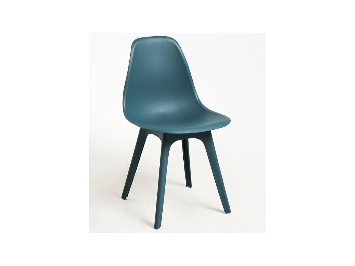 Silla Brink de polipropileno azul pato - Juego de 2