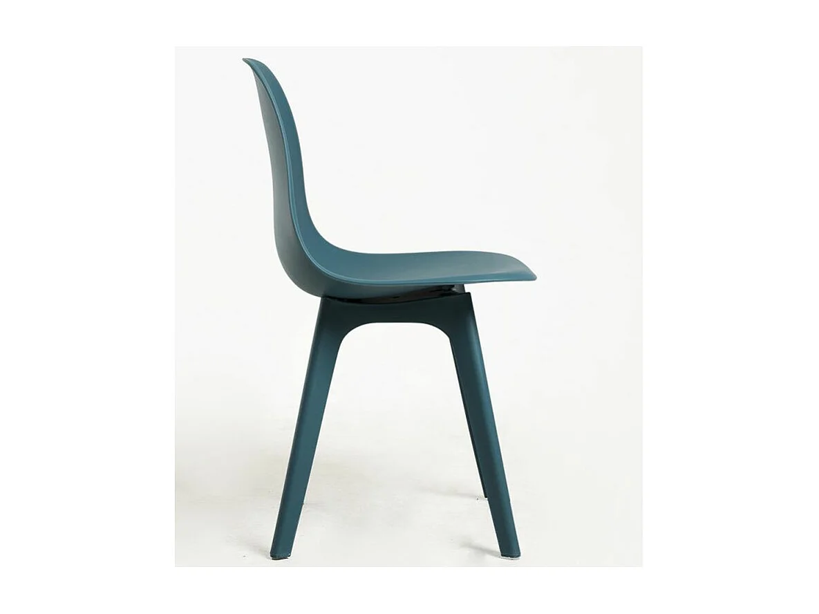 Chaise polypropylène bleu canard Brink - Lot de 2