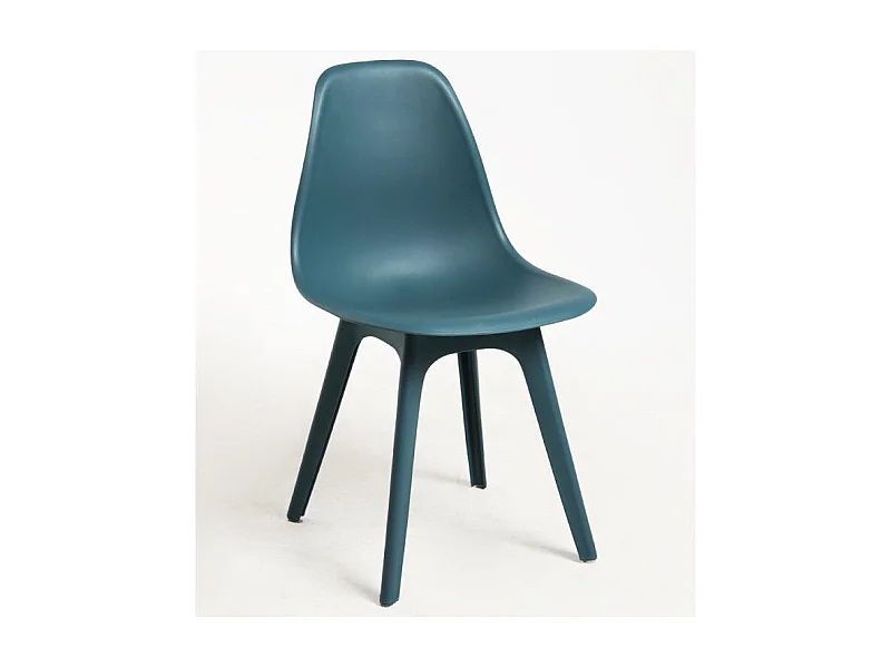 Chaise polypropylène bleu canard Brink - Lot de 2