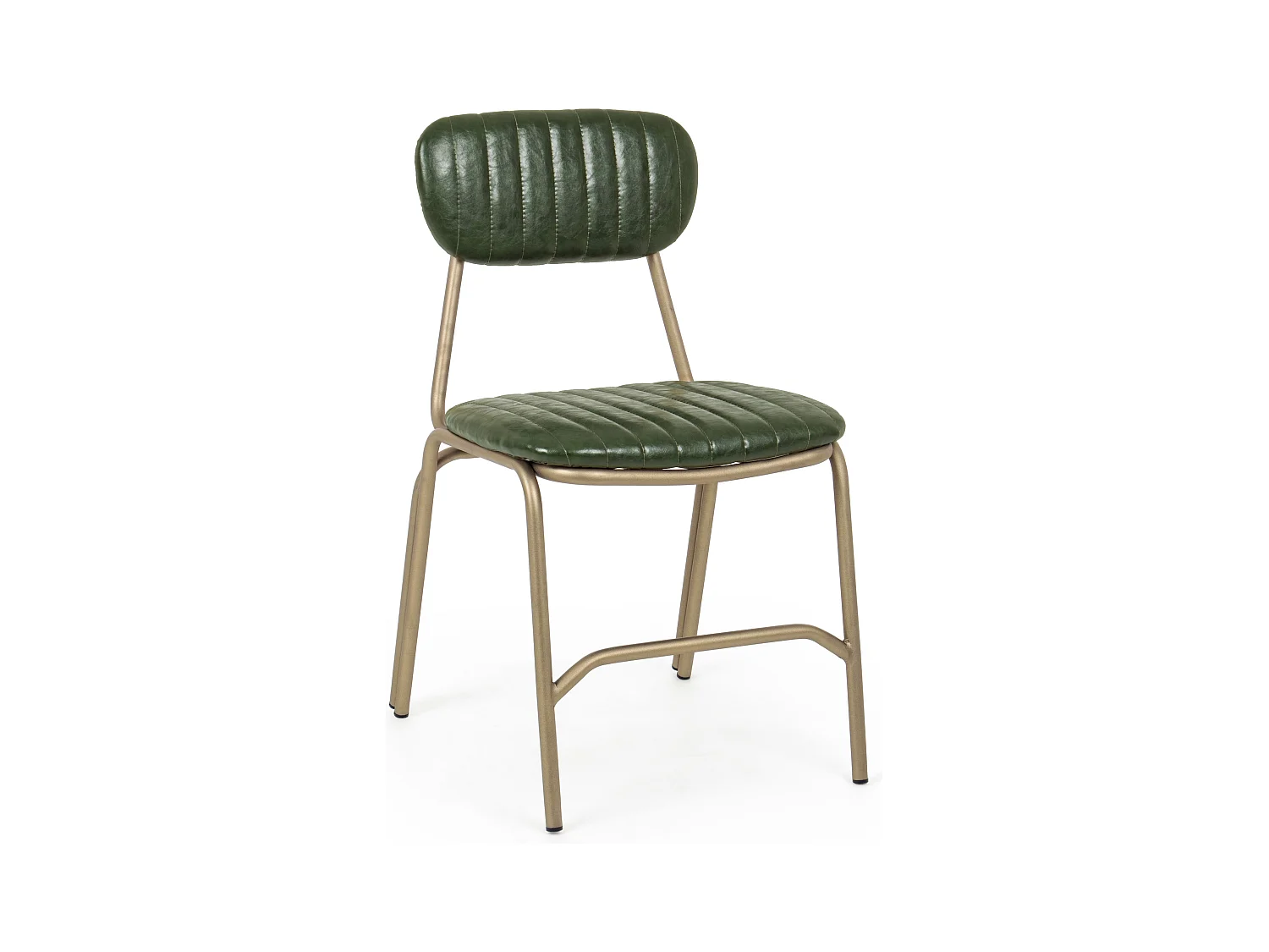Chaise en acier vert foncé et doré Addy - Lot de 2