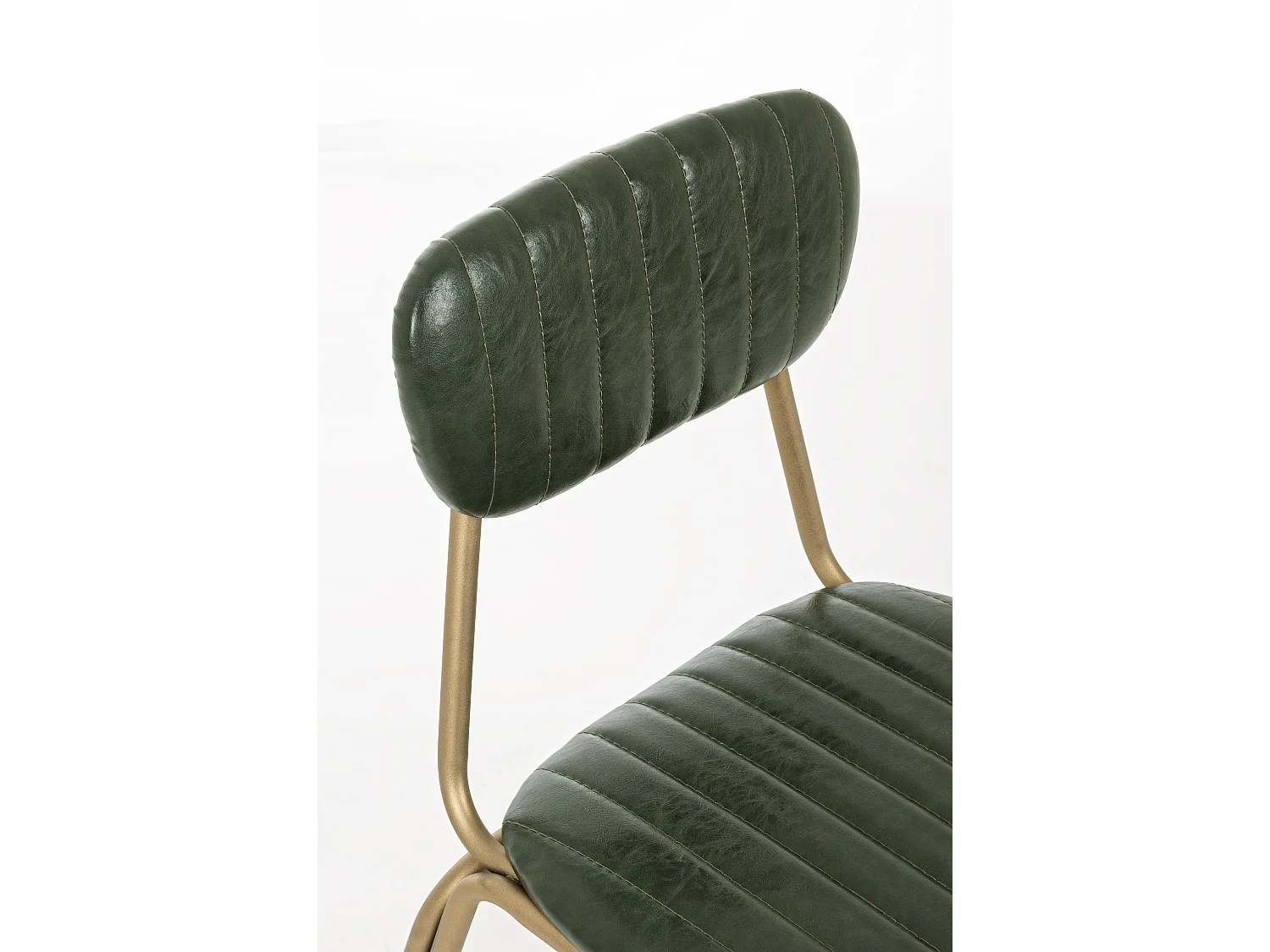 Chaise en acier vert foncé et doré Addy - Lot de 2