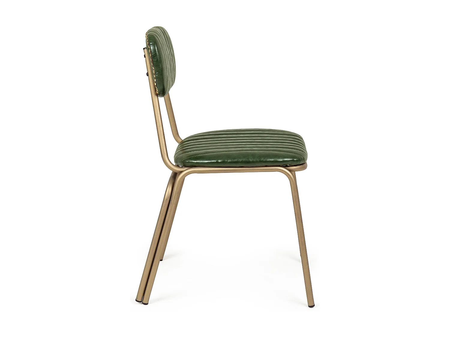 Chaise en acier vert foncé et doré Addy - Lot de 2
