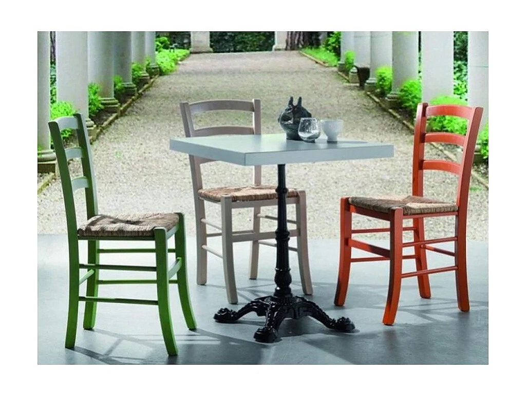 Chaise en bois de hêtre et paille Naturalia - Lot de 2-Couleur Vert olive