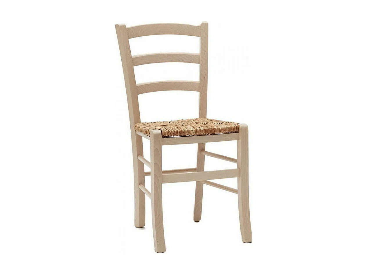 Chaise en bois de hêtre et paille Naturalia - Lot de 2-Couleur Vert olive