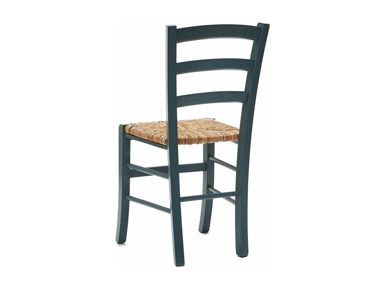 Chaise en bois de hêtre et paille Naturalia - Lot de 2-Couleur Vert olive