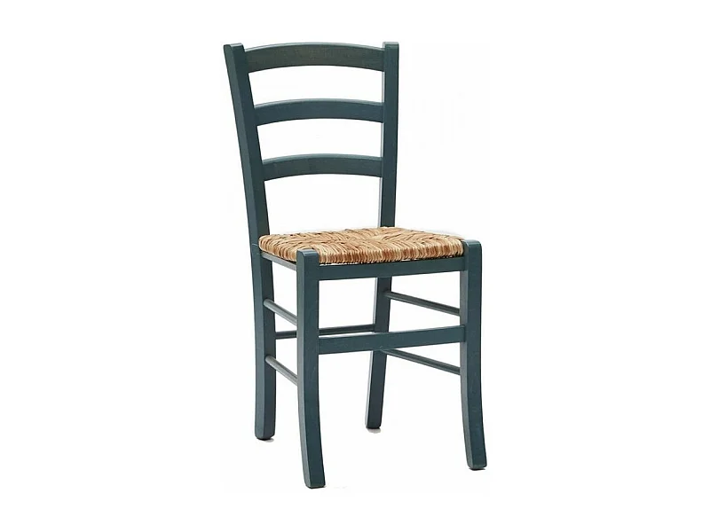 Chaise en bois de hêtre et paille Naturalia - Lot de 2-Couleur Vert olive