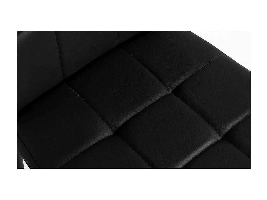 Chaise simili cuir noir capitonné et pieds acier noir Kentor