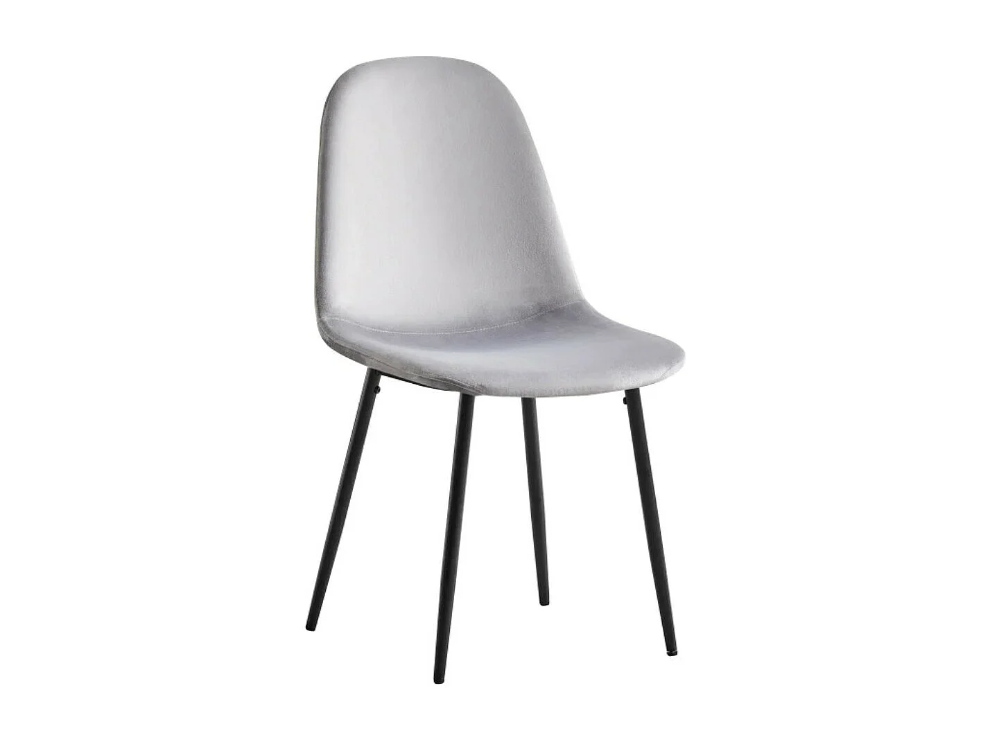 Chaise velours et pieds acier noir Ruka - Lot de 6-Couleur Beige clair