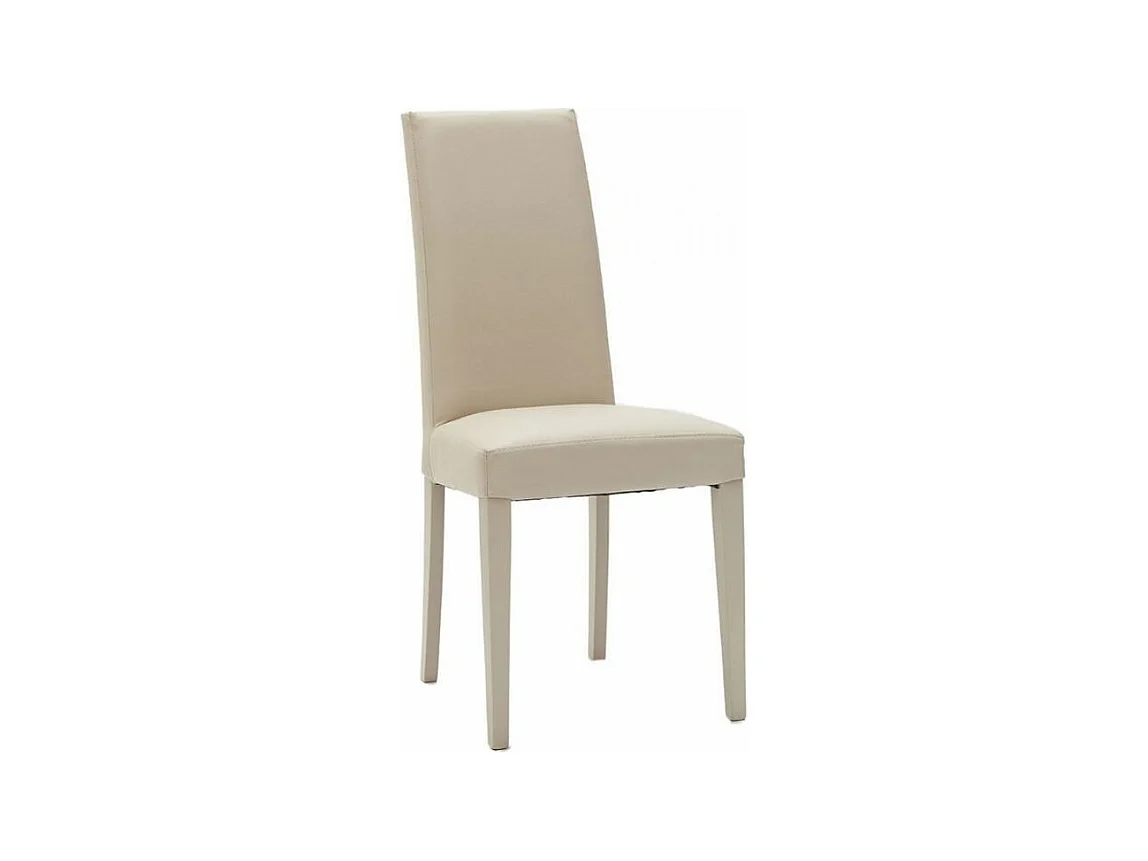 Chaise en bois massif et faux cuir Tanio - Lot de 2-Couleur Marron