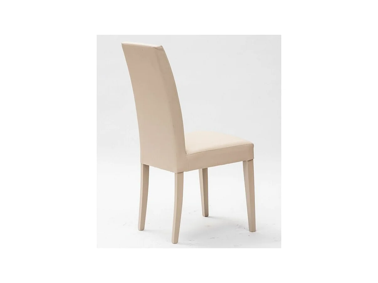 Chaise en bois massif et faux cuir Tanio - Lot de 2-Couleur Marron