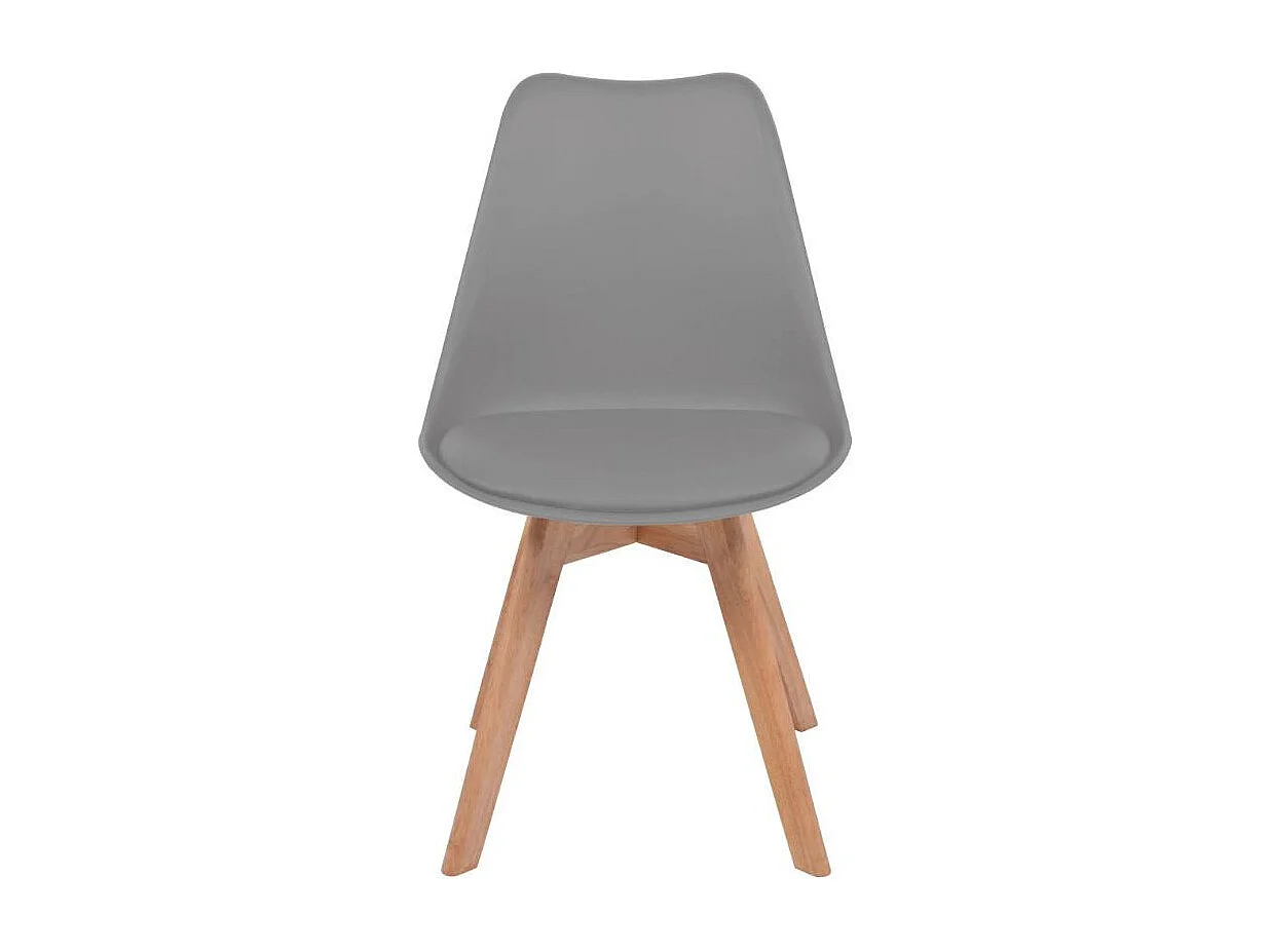 Chaise de salle à manger polypropylène et coussin simili cuir gris Kitoa - Lot de 4