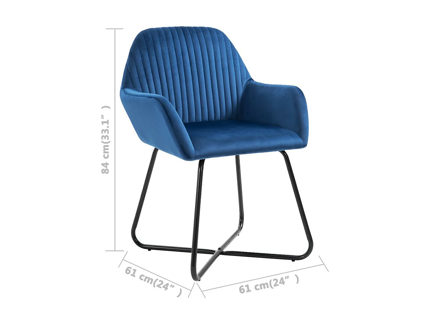 Chaises de salle à manger 6 pcs Bleu velours