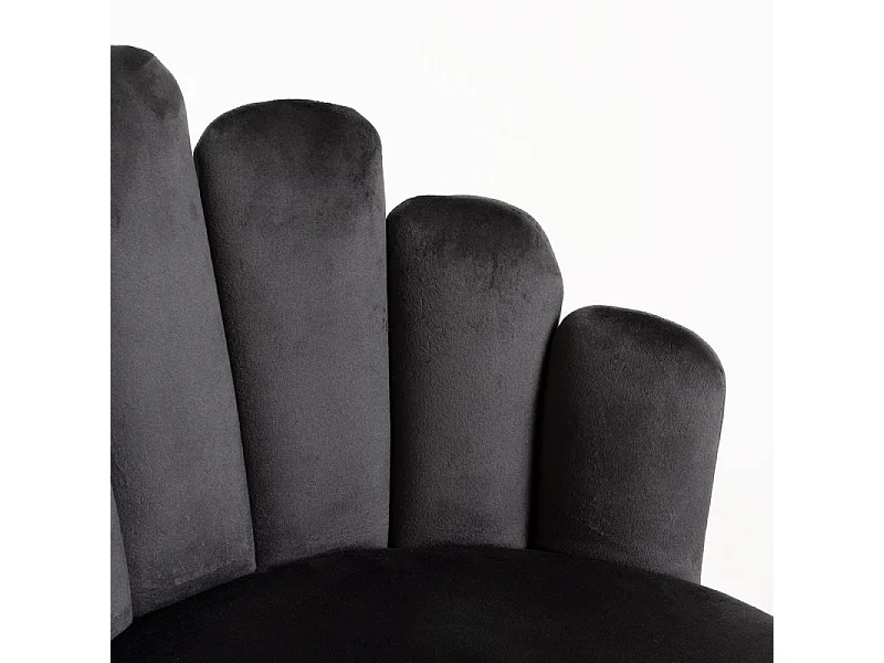 Silla Original Achille de terciopelo gris oscuro con patas de metal negro - Lote de 2