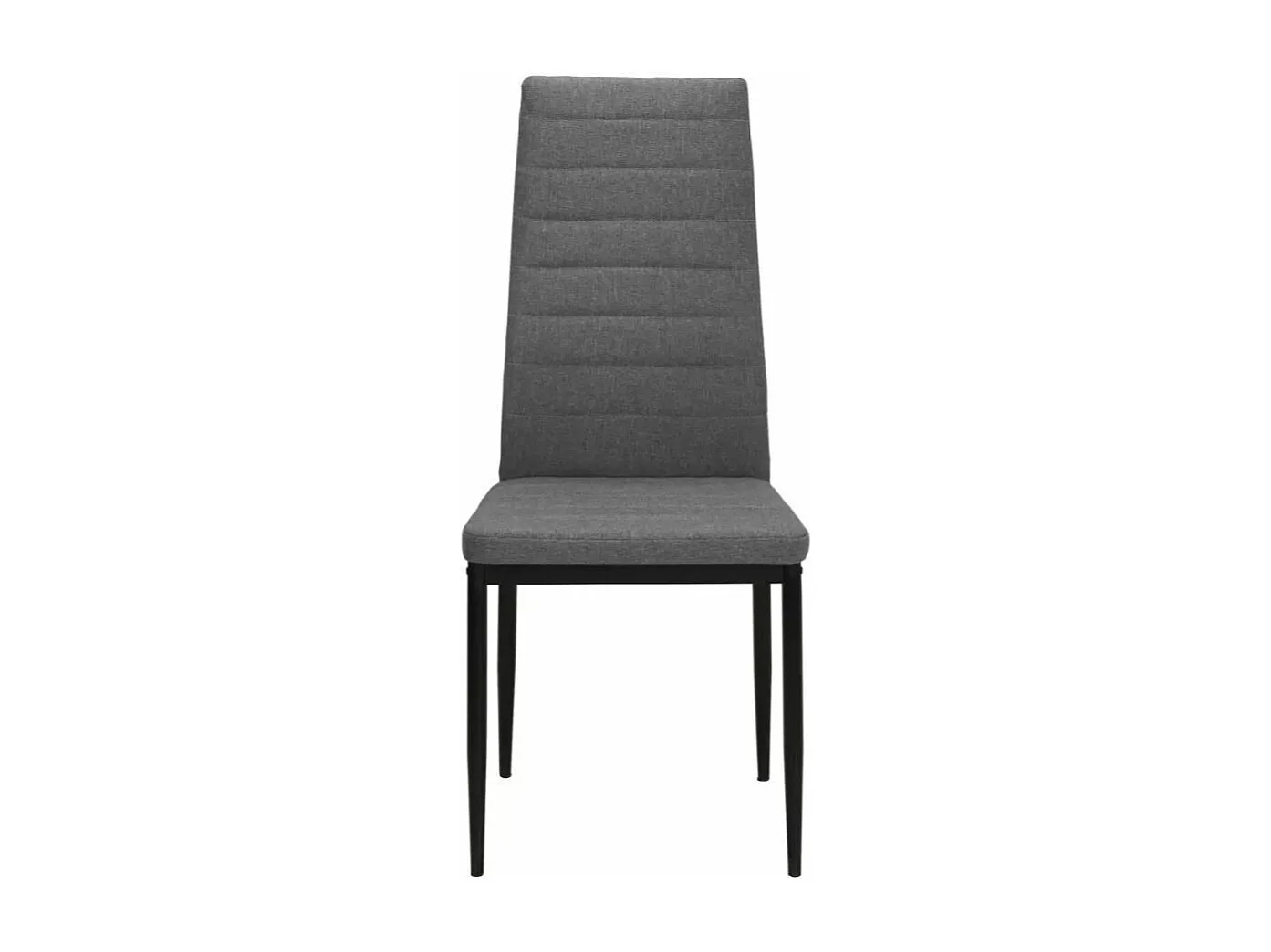 Chaise tissu gris clair et pieds métal noir Karlane - Lot de 4