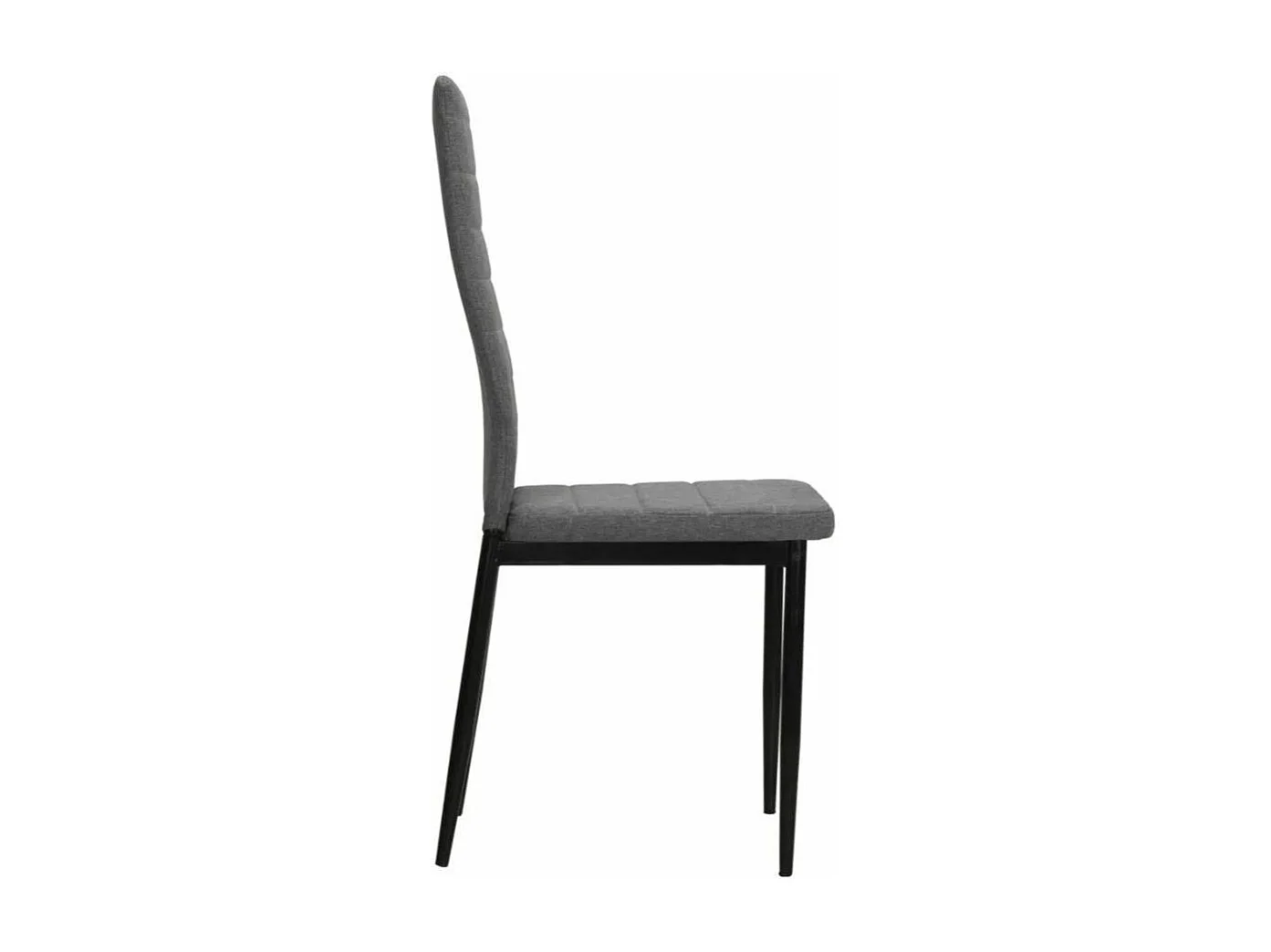 Chaise tissu gris clair et pieds métal noir Karlane - Lot de 4