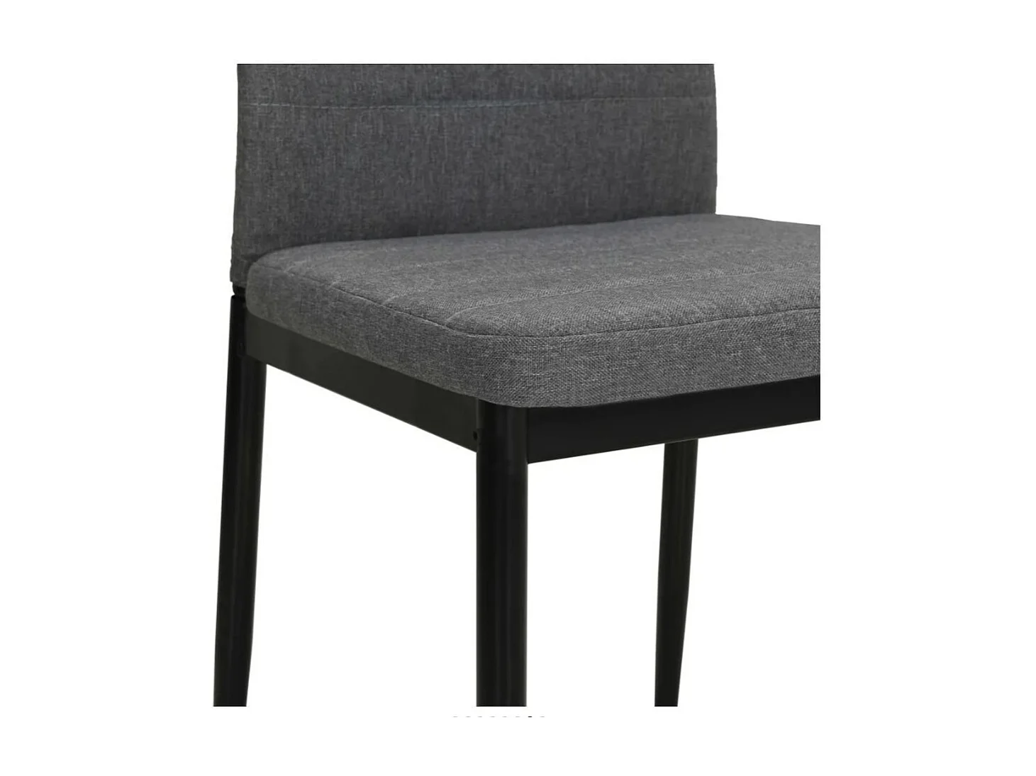 Chaise tissu gris clair et pieds métal noir Karlane - Lot de 4