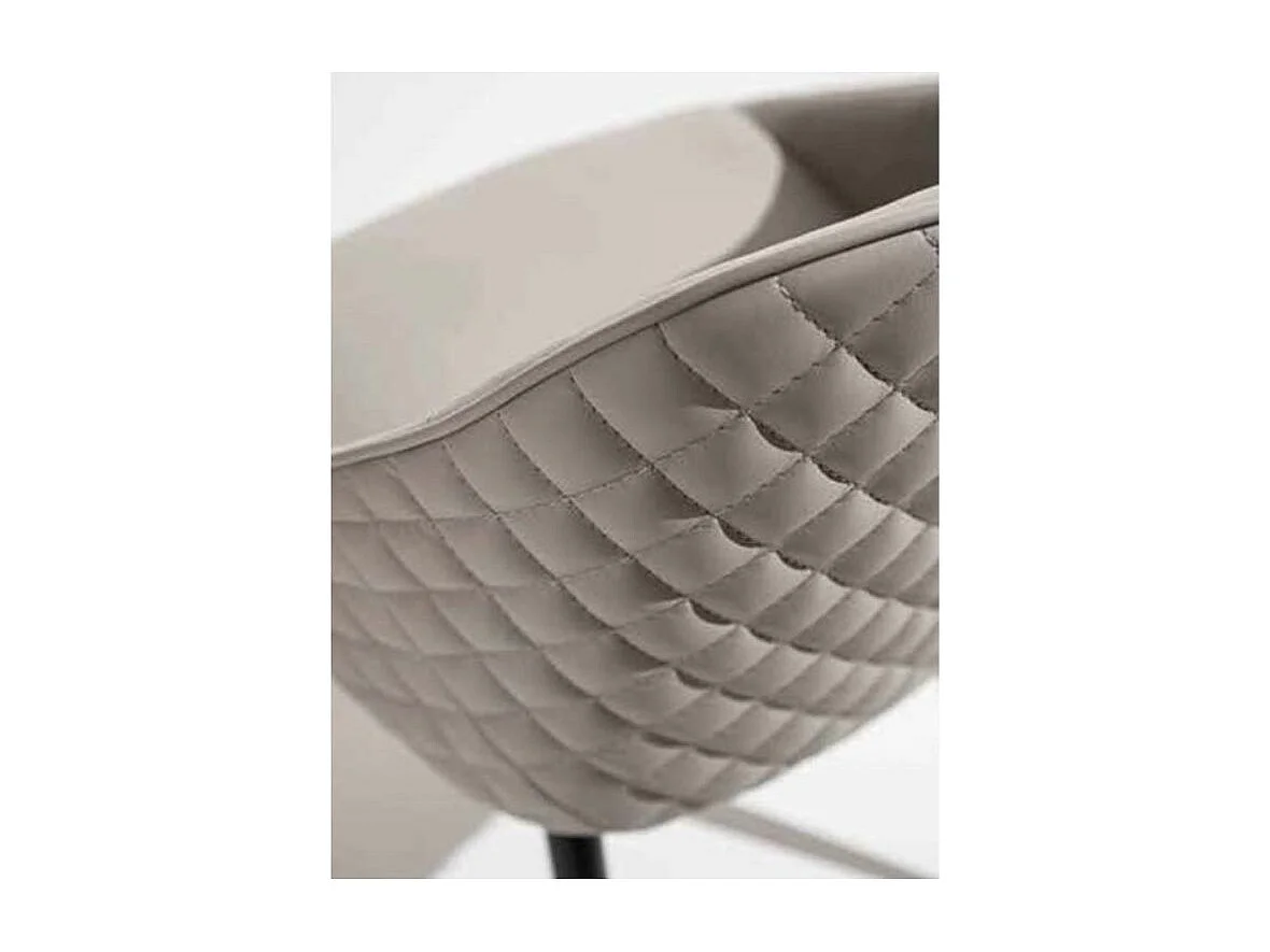 Jacky kunstleren stoel en metalen poten - Set van 2-Kleur Houtskool grijs