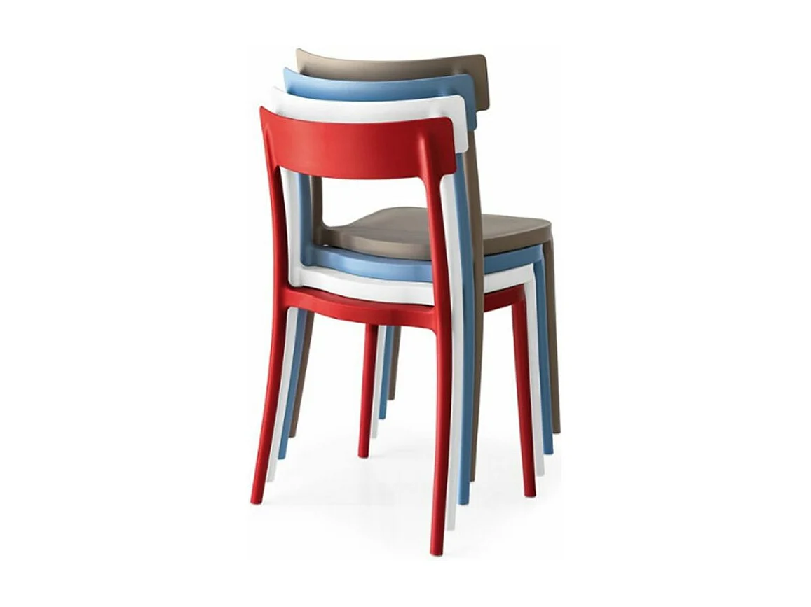 Chaise italienne empilable polypropylène Saray - Lot de 4-Couleur Noir