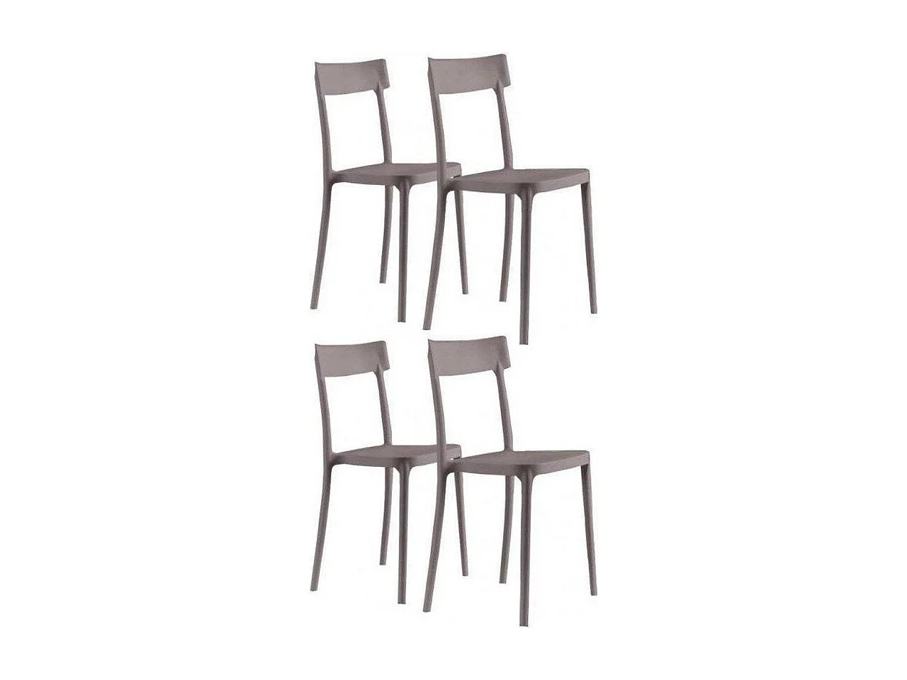 Chaise italienne empilable polypropylène Saray - Lot de 4-Couleur Noir