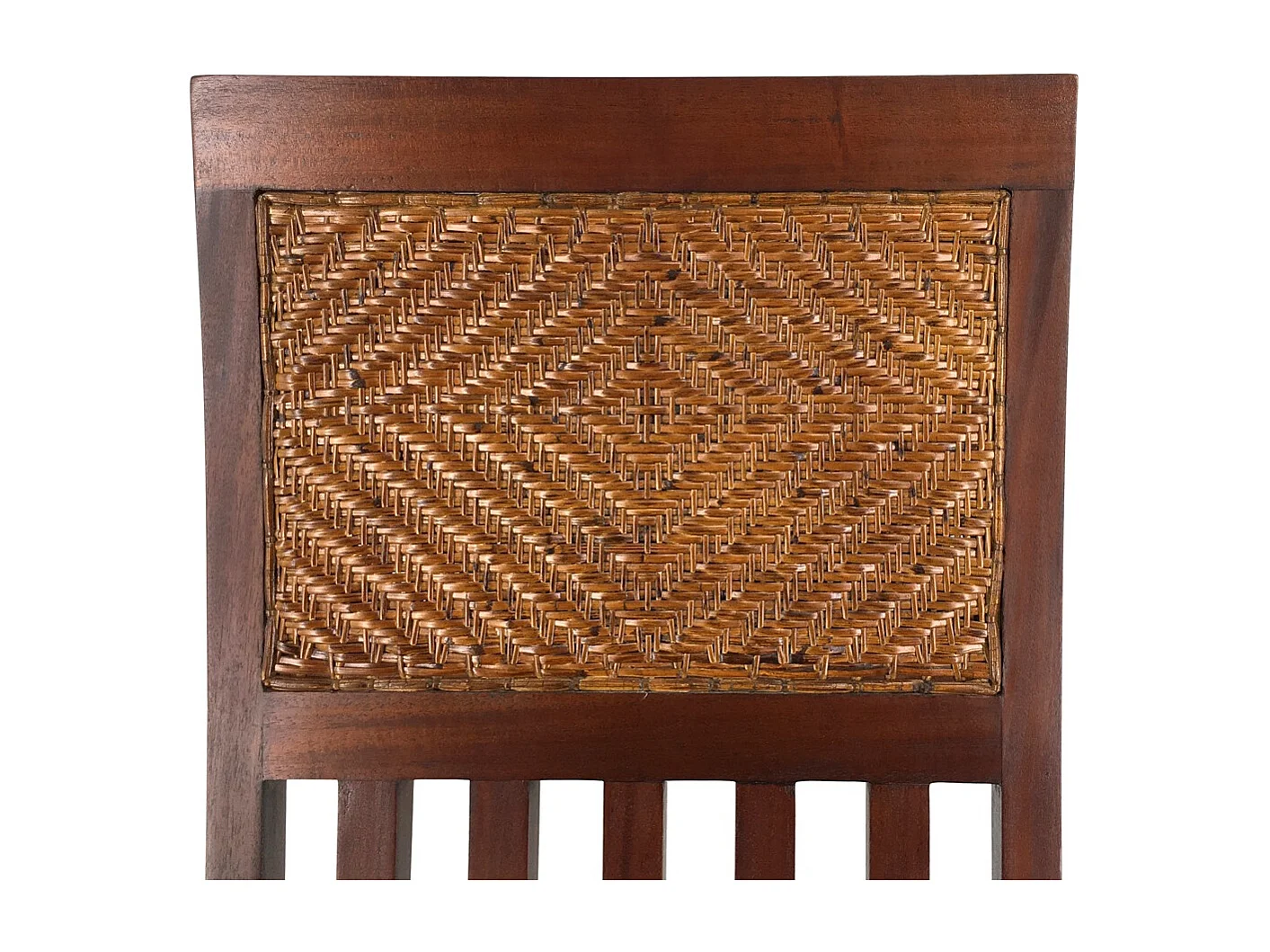 Koloniale stoel in massief mahonie en rotan Falkane