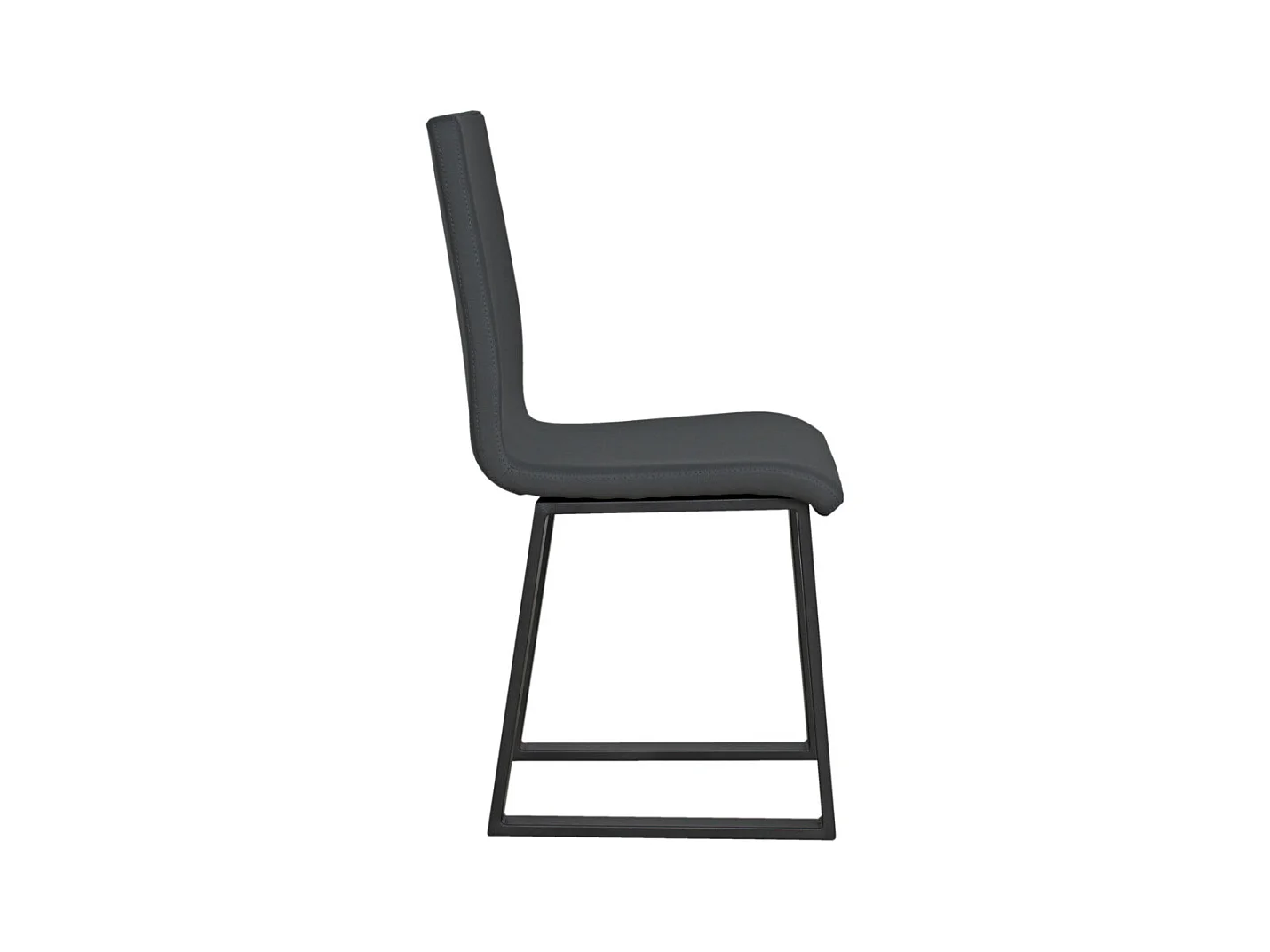 Chaise moderne simili cuir et pieds métal anthracite Tiroz-Couleur Gris anthracite