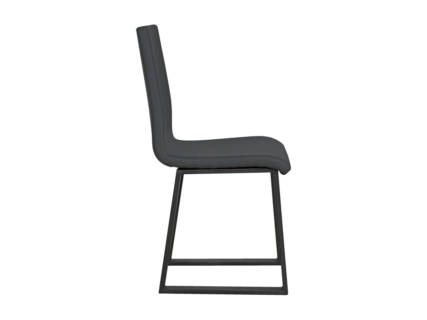 Chaise moderne simili cuir et pieds métal anthracite Tiroz-Couleur Gris anthracite